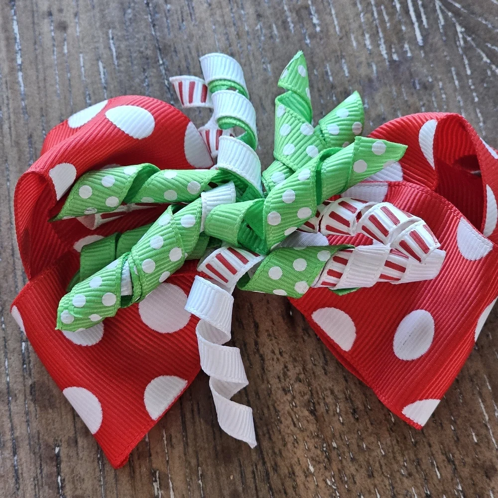 Christmas Girls Hairbows / Bows Set Of 4